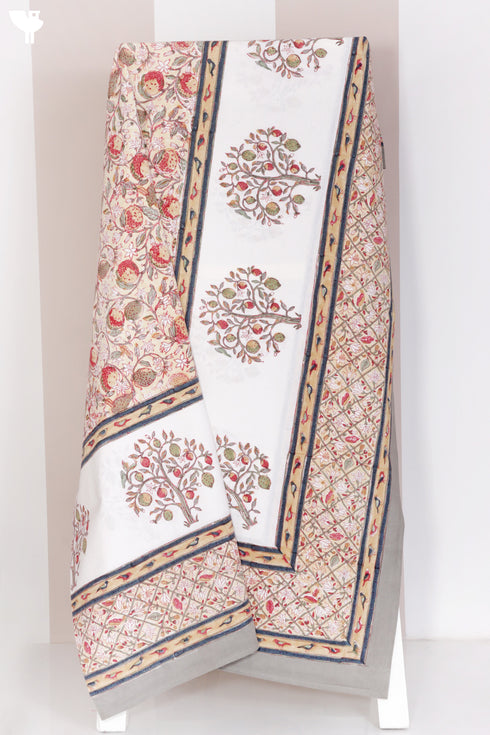 20s Cotton Bed Cover in Block Print