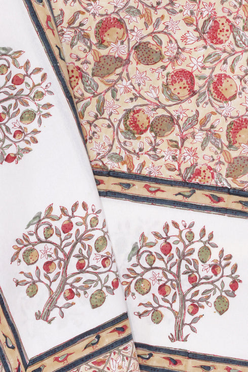 20s Cotton Bed Cover in Block Print