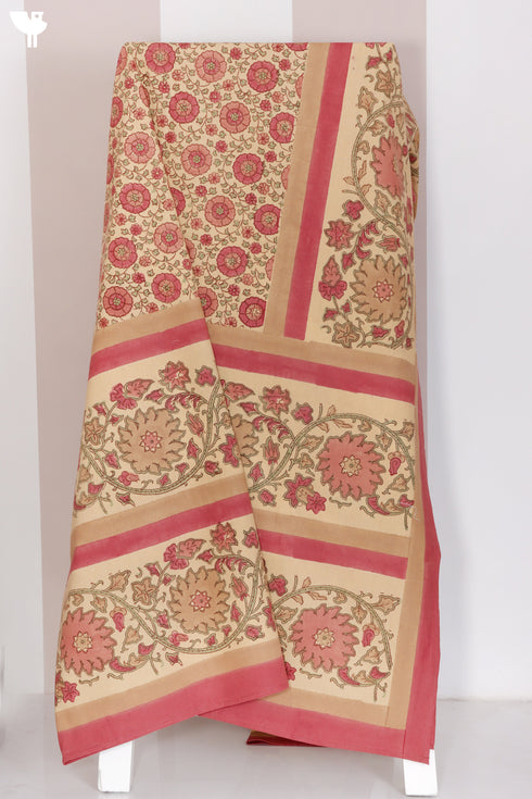 20s Cotton Bed Cover in Floral Block Print