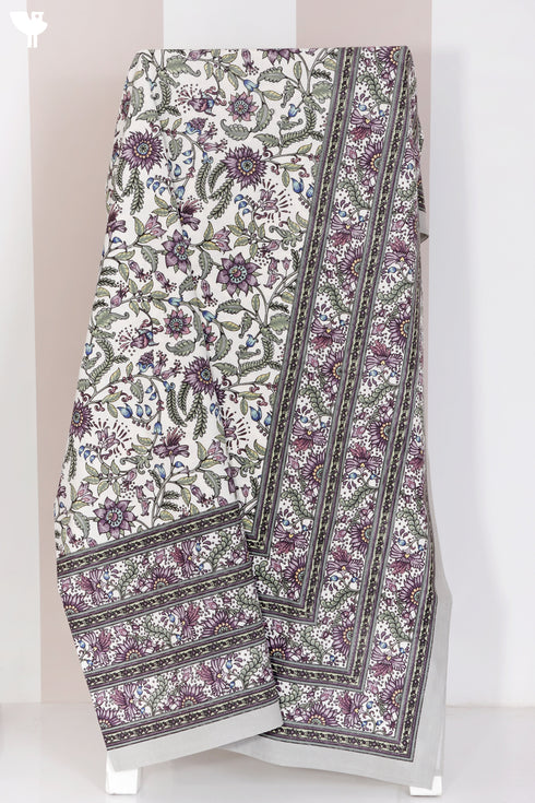 20s Cotton Bed Cover in Block Print