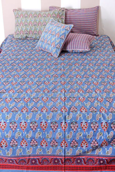 20’s Cotton Bed Cover In Graphic Print