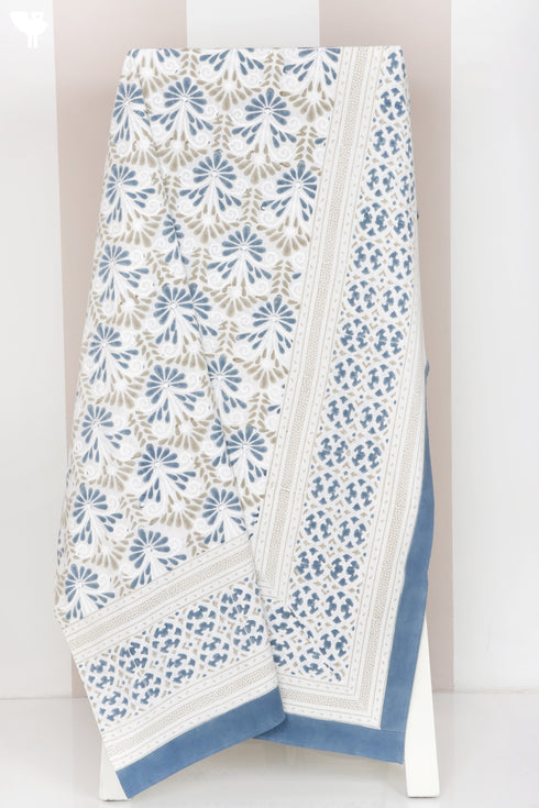 20s Cotton Bed Cover in Block Print