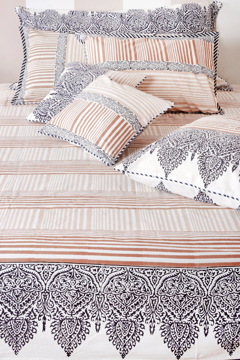 20s Cotton Bed Cover in Block Print