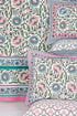 20s Cotton Bed Cover in Floral Block Print
