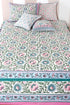20s Cotton Bed Cover in Floral Block Print