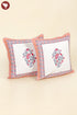 20s Cotton Cushion Cover in Floral Block Print