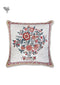 20s Cotton Cushion Cover In Indian Blue and Brick Red Floral Print