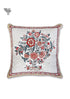 20s Cotton Cushion Cover In Indian Blue and Brick Red Floral Print