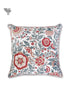 20s Cotton Cushion Cover In Indian Blue and Brick Red Floral Print