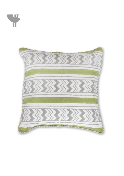 20s Cotton Cushion Cover in Floral Block Print