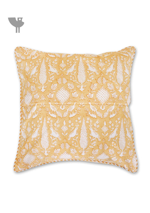 20s Cotton Cushion Cover in Block Print with Piping