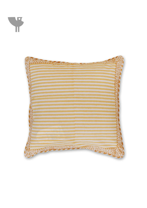 20s Cotton Cushion Cover in Block Print with Piping