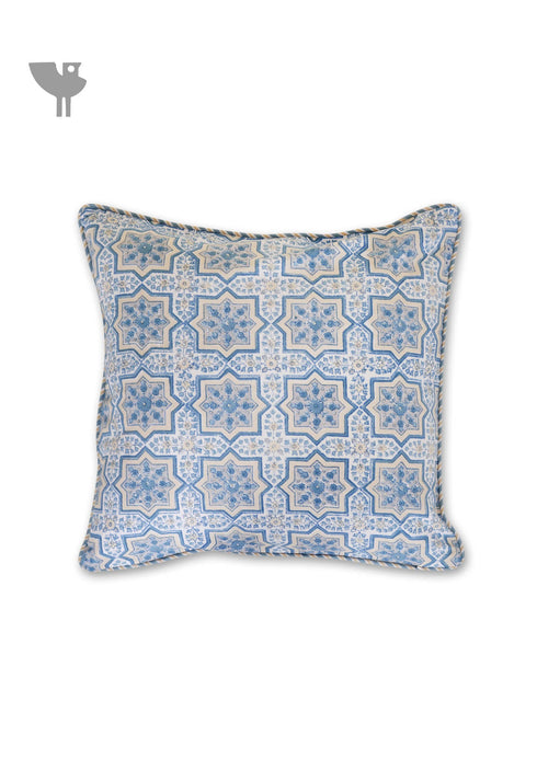 20s Cotton Cushion Cover in Floral Block Print