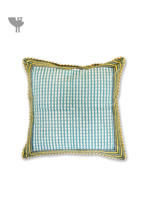 20’s Cotton Cushion Cover In Floral Block Print