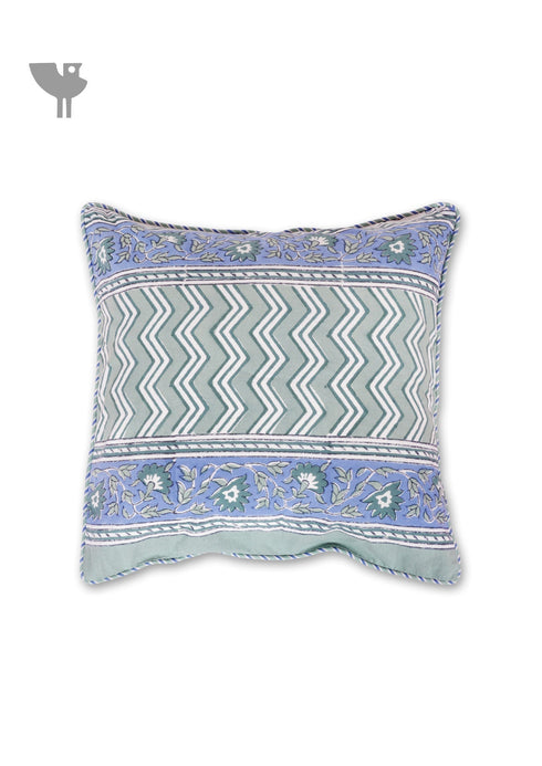 20s Cotton Cushion Cover in Floral Block Print