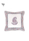 20s Cotton Cushion Cover in Block Print with Piping