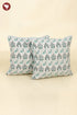 20s Cotton Cushion Cover in Block Print with Piping