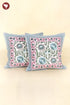 20s Cotton Cushion Cover in Floral Block Print