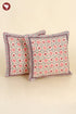 20s Cotton Cushion Cover in Floral Block Print