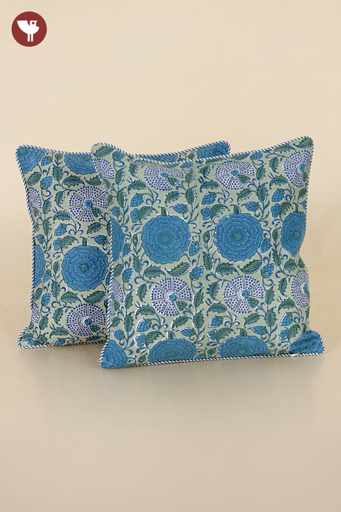 40s Cotton Cushion Cover in Floral Print
