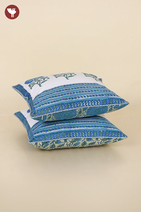 40s Cotton Cushion Cover in Floral Print