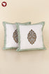 20s Cotton Cushion Cover in Geometric Block Print