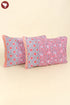40s Cotton Pillow Cover in Floral Block Print