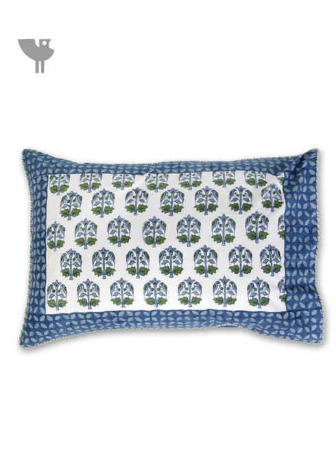 40s Cotton Pillow Cover in Graphic Block Print