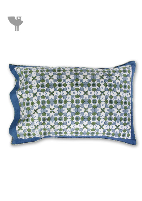 40s Cotton Pillow Cover in Graphic Block Print