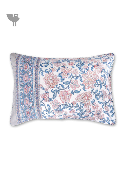 40s Cotton Pillow Cover in Floral Print