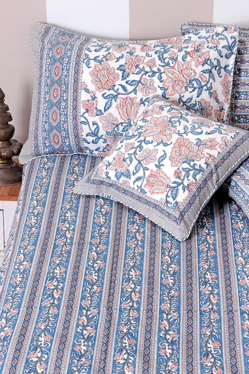 40s Cotton Pillow Cover in Floral Print