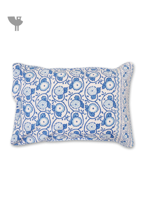 40s Cotton Pillow Cover in Block Print