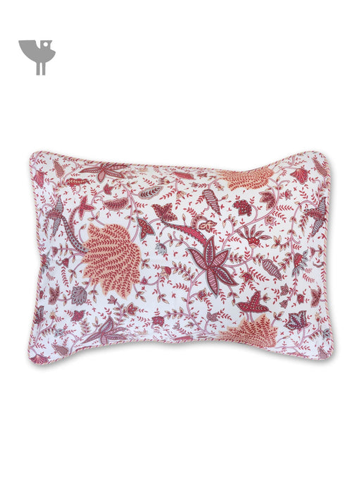 40s Cotton Pillow Cover in Floral Print
