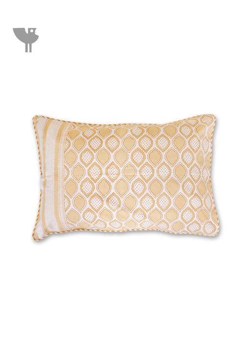 40s Cotton Pillow Cover in Block Print
