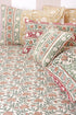 40s Cotton Pillow Cover in Block Print