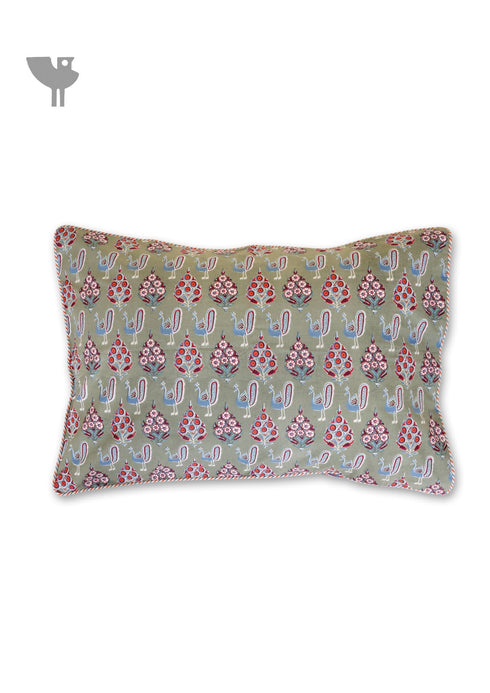 40s Cotton Pillow Cover In Graphic Print
