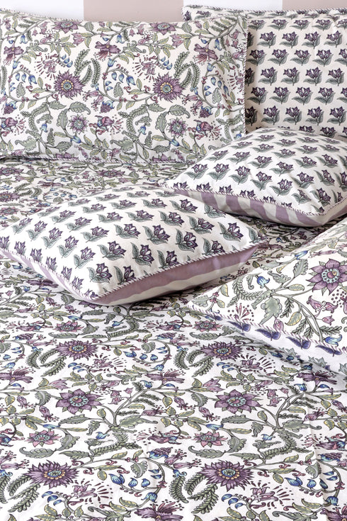 40s Cotton Pillow Cover in Floral Print