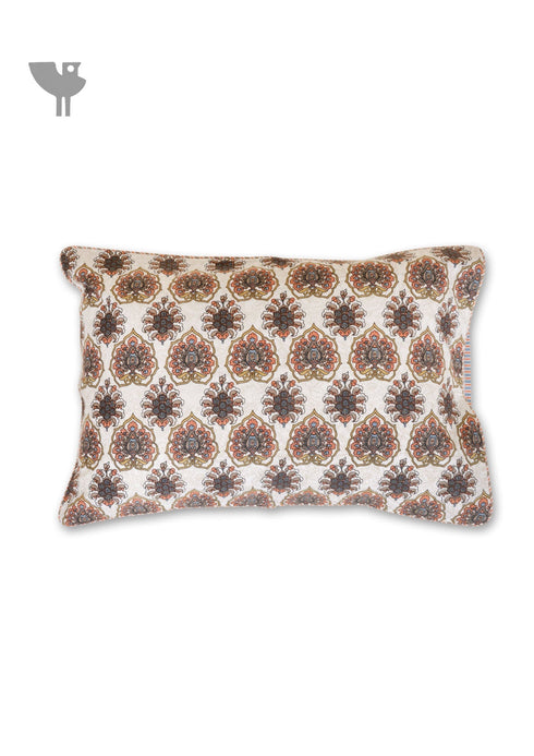 40s Cotton Pillow Cover in Floral Print