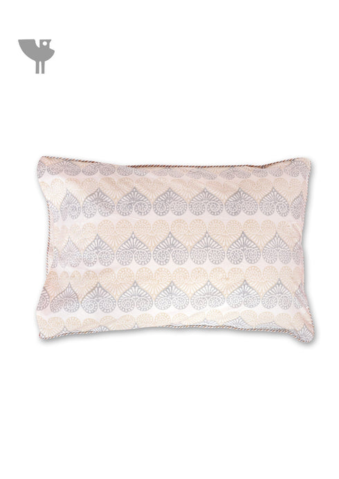 40s Cotton Pillow Cover in Floral Block Print