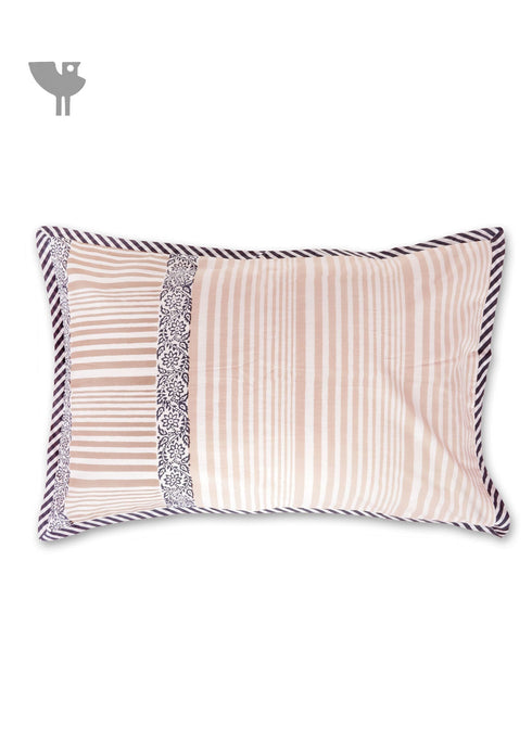 40s Cotton Pillow Cover in Block Print