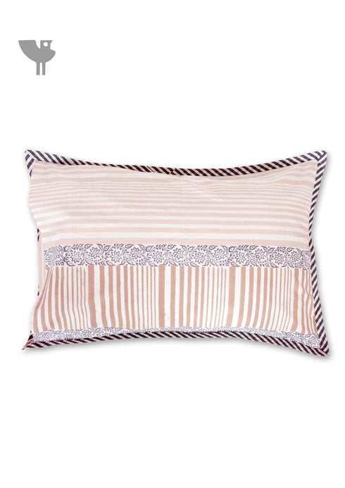 40s Cotton Pillow Cover in Block Print