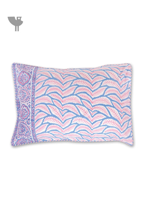 40s Cotton Pillow Cover in Block Print