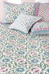 40s Cotton Pillow Cover in Floral Block Print