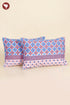 40s Cotton Pillow Cover in Geometric Block Print