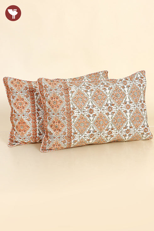 40s Cotton Pillow Cover in Floral Print