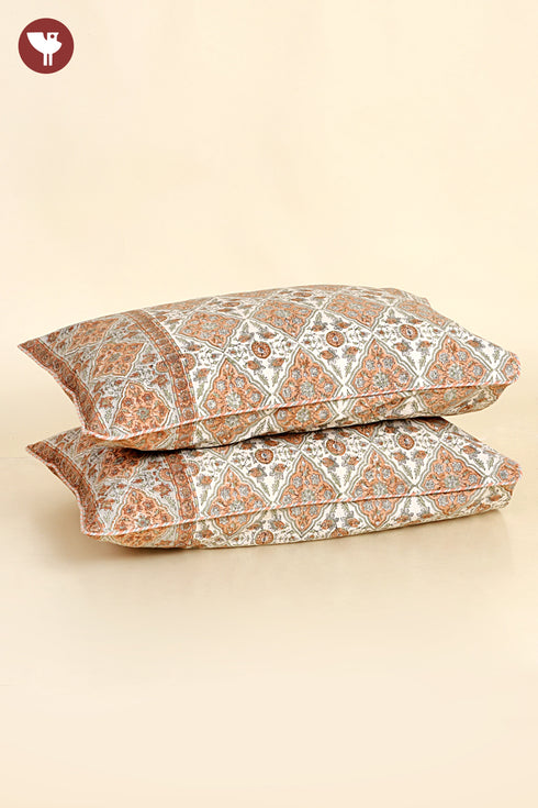 40s Cotton Pillow Cover in Floral Print