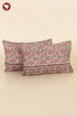 40s Cotton Pillow Cover in Floral Block Print