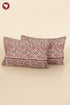40s Cotton Pillow Cover in Floral Block Print