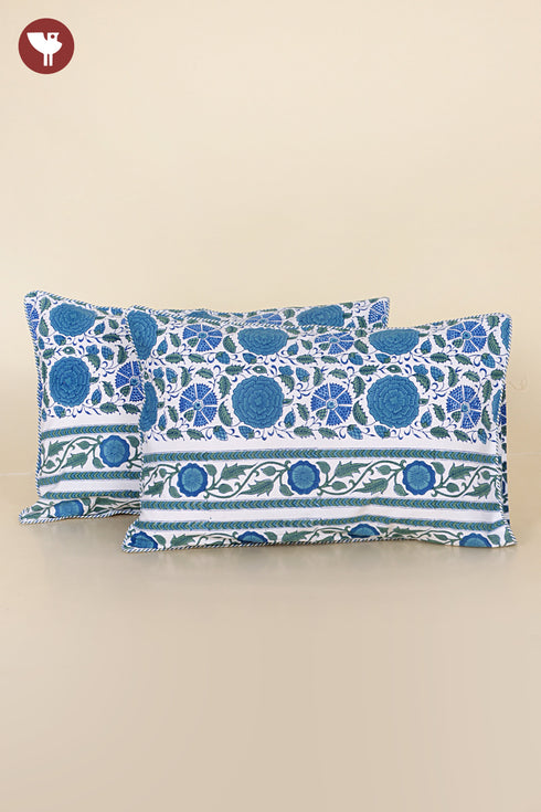 40s Cotton Pillow Cover in Floral Print