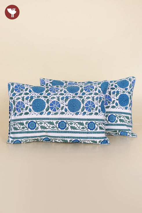 40s Cotton Pillow Cover in Floral Print